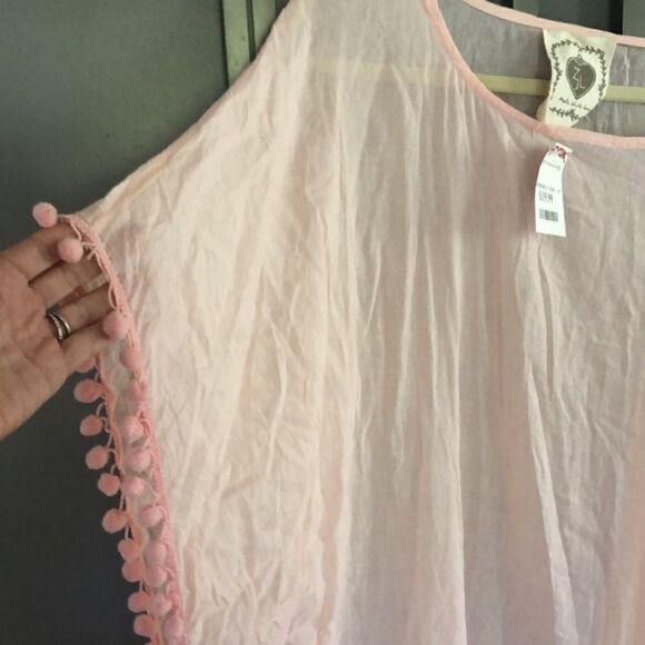 NWT Z&L peach gauze 100% cotton Palm palm beach cover up one size as is - Picture 2 of 11